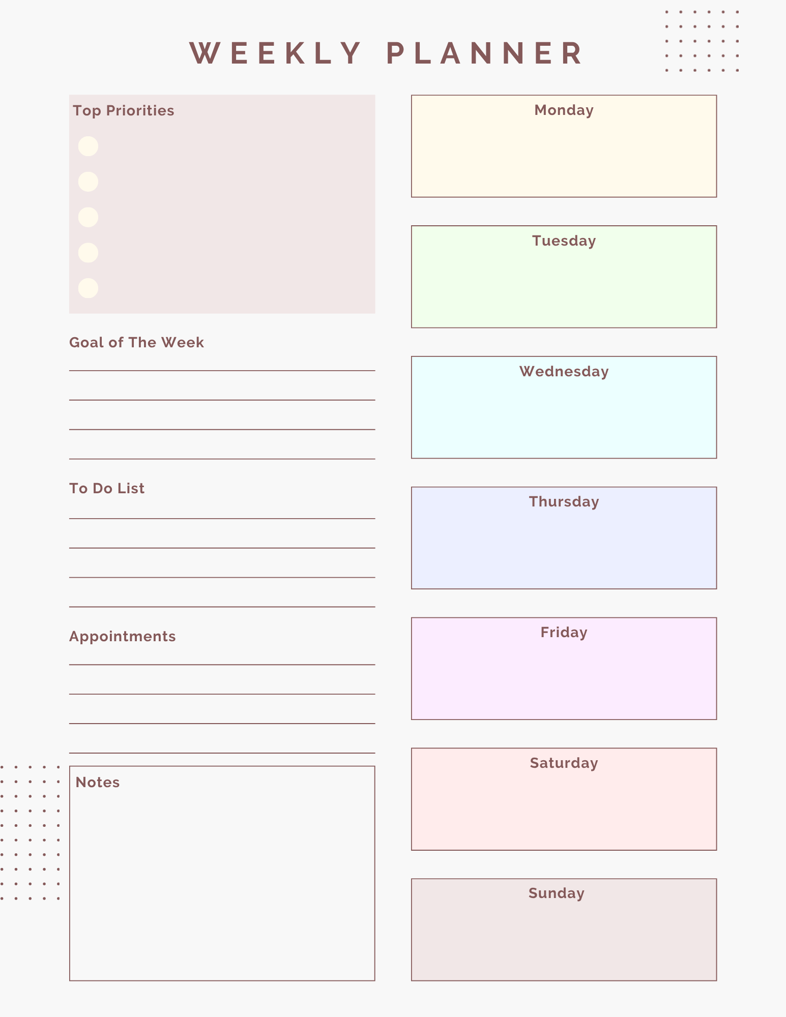 Printable Weekly Planner - Image 2